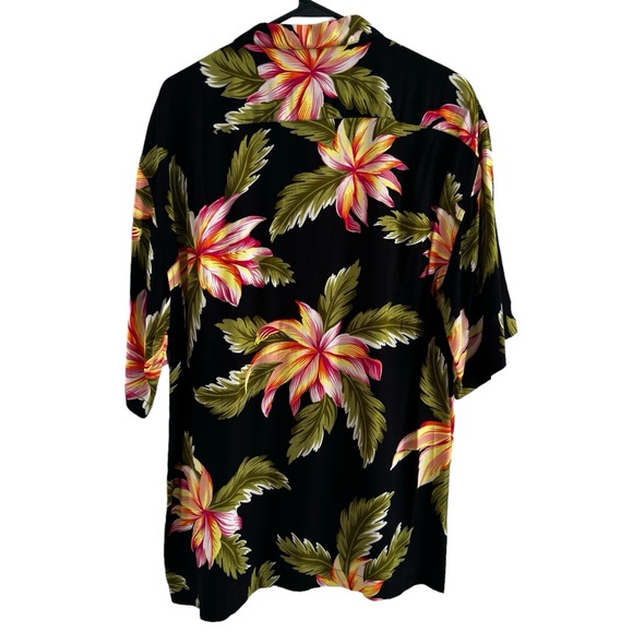 Hawaiian Palm Resort Camp Shirt Floral Palm Rayon Men’s Size L - Picture 2 of 6